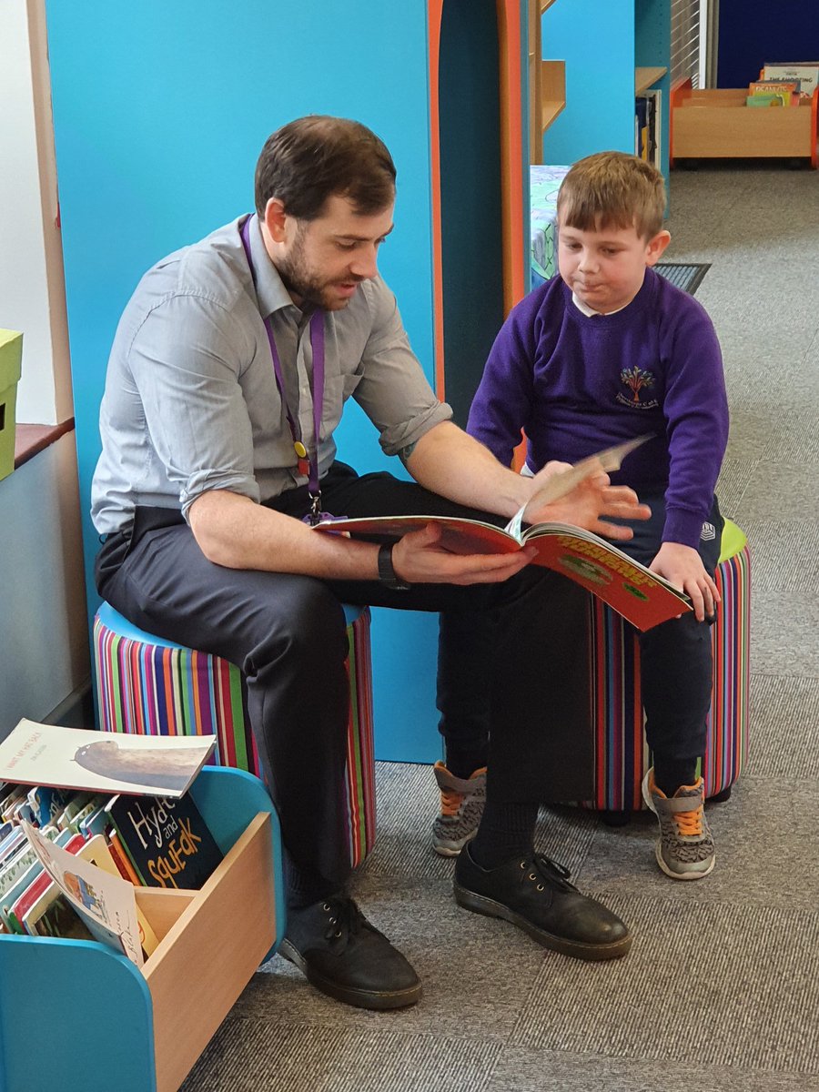 moorlandsbelton's tweet photo. Fantastic to see our staff finding the time to meet up with their reading buddies to share favourite stories, talk about books, etc. It's really helping transform attitudes towards reading across the school. https://t.co/U0TBL3Mhkf