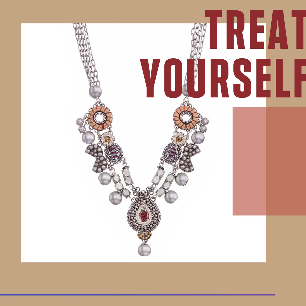IsArtLLC's tweet photo. You are kind, you are beautiful, and you deserve to treat yourself. What better way than with a beautiful Ayala Bar necklace?? #indulge #jewelry #deserveit #reward #selflove #unique #beautiful #beads #silver https://t.co/AJrIFK801u