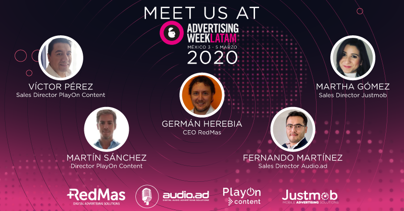 redmasadv's tweet photo. Nos vemos la próxima semana en la @AWLATAM_ 2020 donde estará todo nuestro Lead Team: @gherebia, Martha Gómez @Justm0b, Martín Sánchez, Víctor Pérez @playoncontent y Fernando Martínez @audio_ad #digitaladvertising #AWLATAM Para más info👉https://t.co/HZo453UTq8 https://t.co/8lTMiIaF57