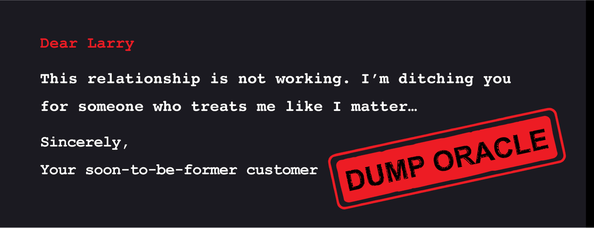 SingleStoreDB's tweet image. Hey @Oracle: From what we hear, your “experience revolution” is more like counterrevolution: msql.co/32nE5Zy #DumpOracle