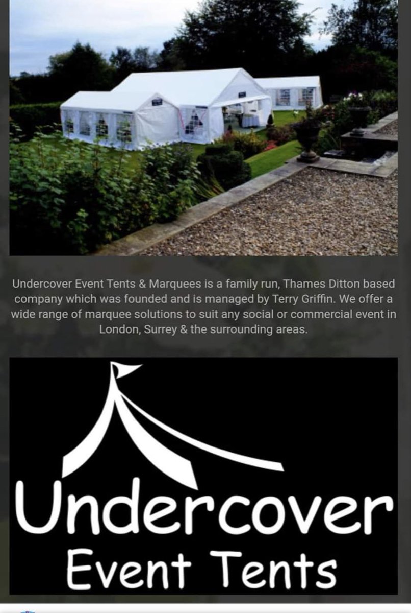 Dittonsfair's tweet photo. Announcing that for the 9th year, Undercover Event Tents will sponsor The Dittons Fair by supplying and erecting all the marquees run by The Dittons Scout Group.
Undercover Event Tents
020 8398 7219/ 07867 590 450
terry@undecovereventtents.co.uk      https://t.co/w1FRD3tMwt https://t.co/6T9Cit38mt