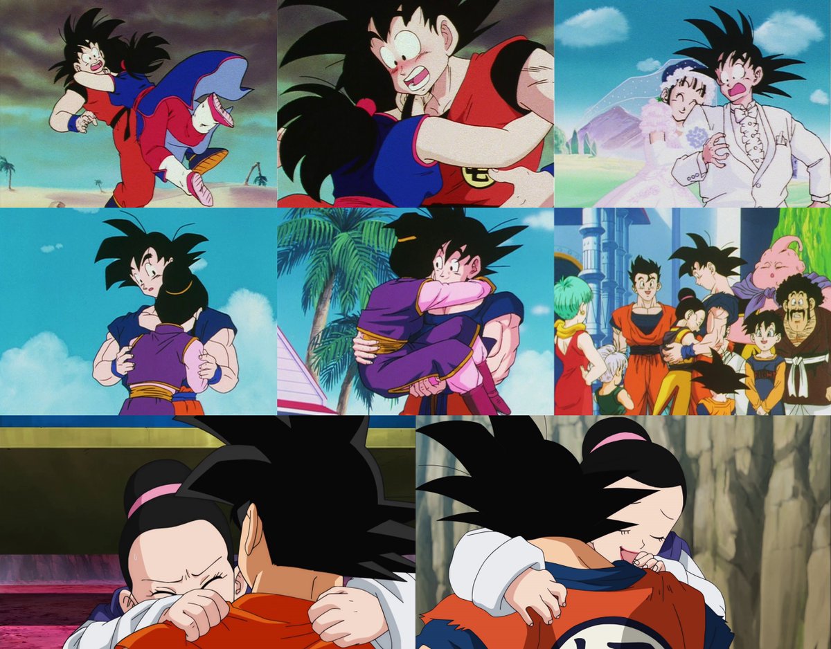 Chi-Chi hugging Goku.