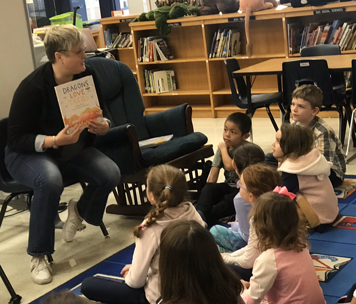 greenla35's tweet photo. Guest reader for Young Author’s Day! @MorningsideES https://t.co/BY659lfUnN