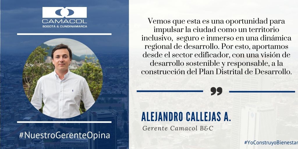 CAMACOLBOGOTA's tweet photo. Hoy en #NuestroGerenteOpina, el Plan Distrital de Desarrollo de @Bogota
#ElPlanBogotá @ClaudiaLopez
@Alejoca11 --> #YoConstruyoBienestar https://t.co/xIr0gxvDNw
