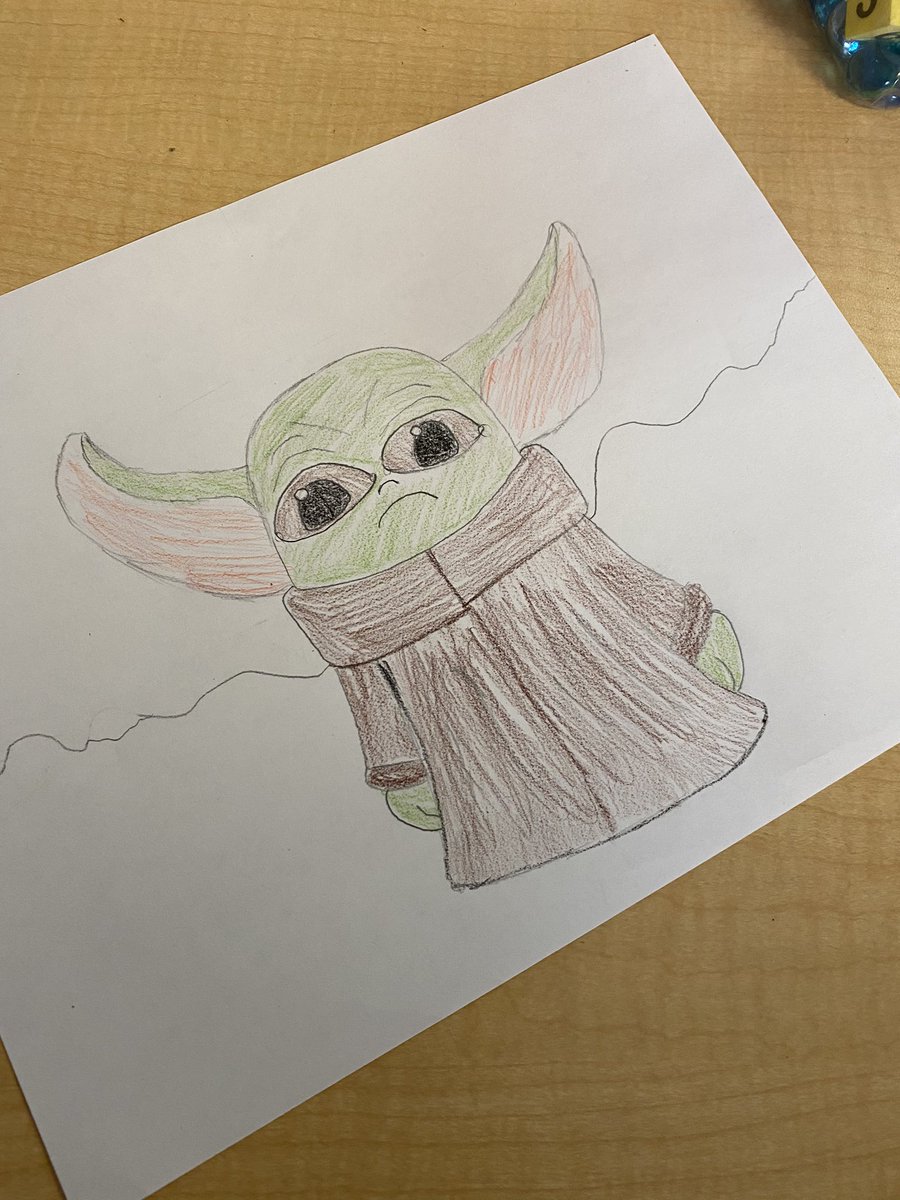 kari_klatt's tweet photo. Check out our awesome drawing skills from #FunFriday #tegacaytitans #BabyYoda 💚 https://t.co/8xbrQZZpFS