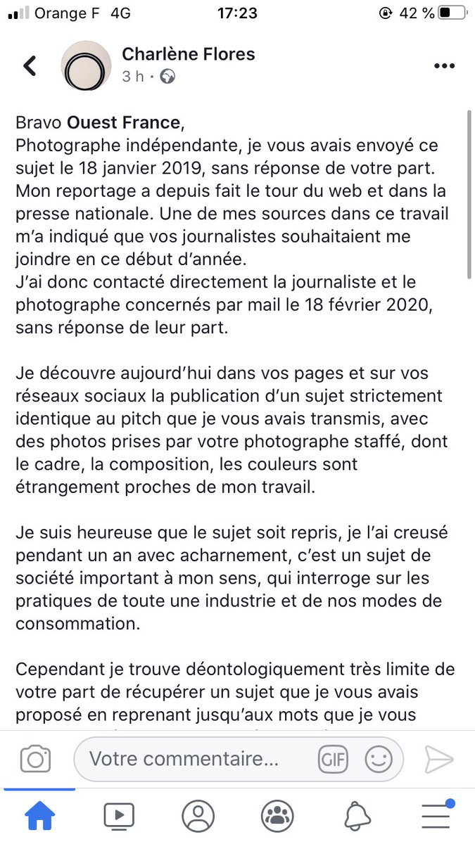 TessRaimbeau's tweet photo. Comment sont traités les photographes pigistes. 

Journalistes aussi, d’ailleurs.
@OuestFrance https://t.co/TQyLcr3FMR