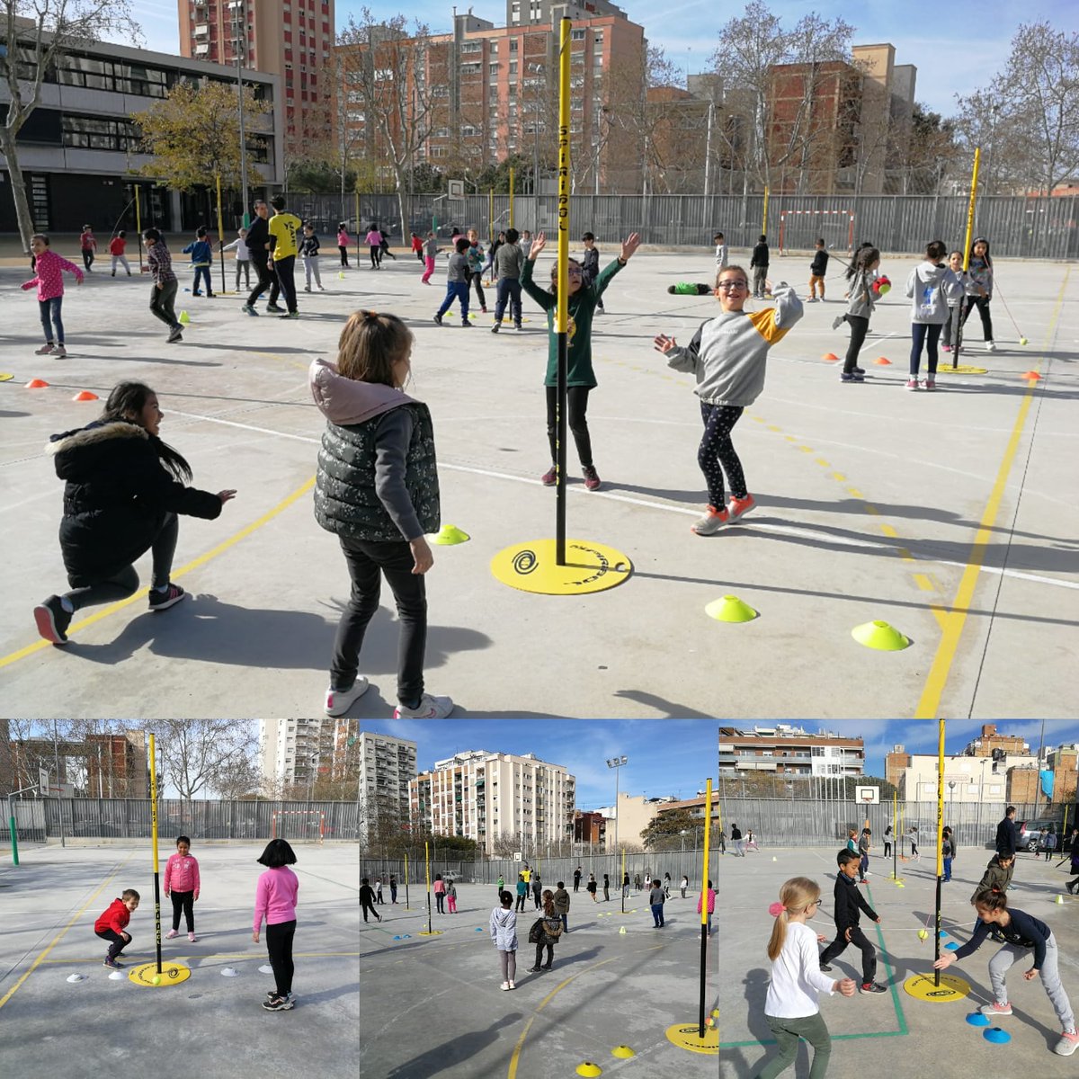 epompeufabra's tweet photo. Com és tradició a l'escola, dijous vam fer la jornada de Spiribol! Un esport molt divertit per tota la primària! #spiribol @ampapompeulh @CRPHospitalet @casalquico @LHEDUCACIO @LHCultura @ https://t.co/ds5RqIVsdy