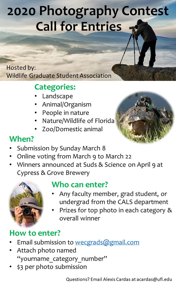 UfWgsa's tweet photo. WGSA is looking for entries for it's 2020 Photography Contest! Check it out... https://t.co/dWuLChXUYP