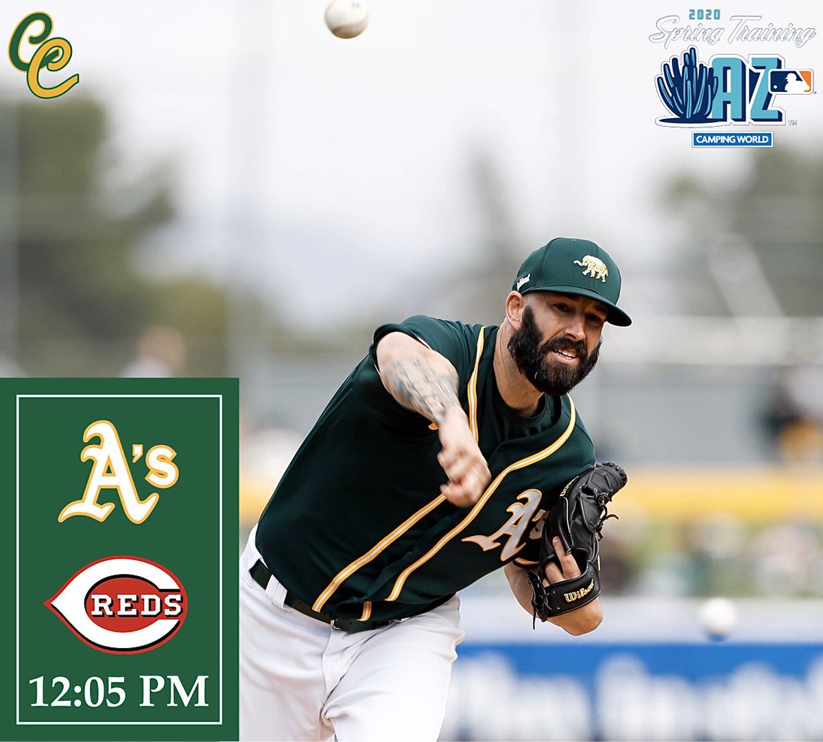 ColiChronicles's tweet image. Going for their third win in a row, the A’s send Mike Fiers to the mound today for his second start of Spring as they visit the Reds at 12:05! #RootedInOakland