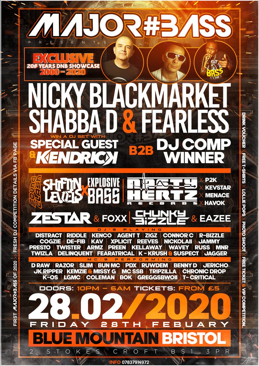 Fearlessdnb's tweet photo. Tonight‼️
Bristol Crew 👊🏾
Catch me down @1BlueMountain1 👇🏾 for @MajorBassDNB_ with @nickyblkmkt &amp; @shabbadan 🔥🔥

#dnb #drumandbass #fearless #mcfearless #bristol https://t.co/Tk9OlsogT6