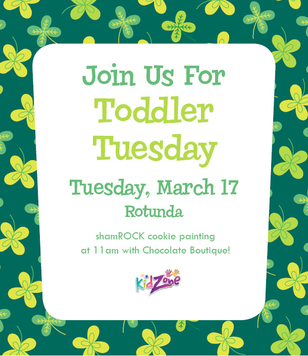 Click here to register for KidZone and join us for Toddler Tuesday, March 17 at 11am! shoprobinsonmall.com/kids-club/