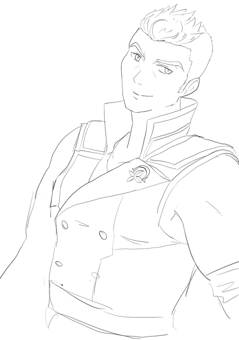 男キャラ練習クローバー・エビ 