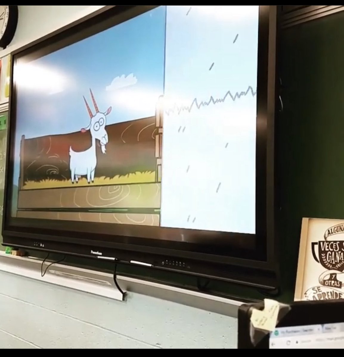 Spanish students learn from watching cartoons in Spanish.  Students had to translate this cartoon into English. #WEAREMV #DLDay #HS #5