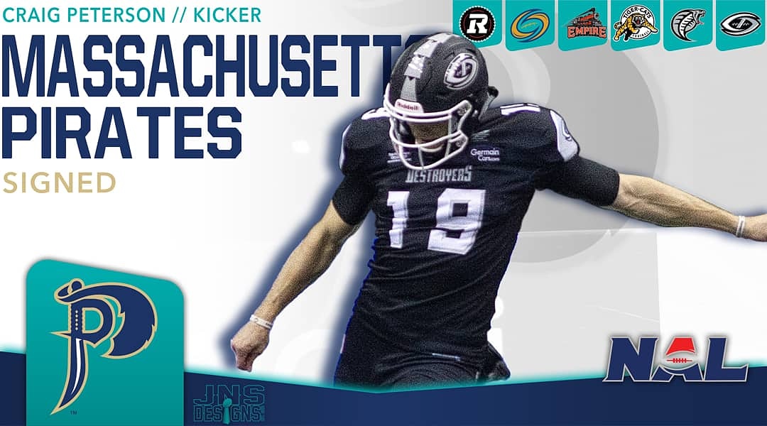 CraigTheLeg19's tweet photo. I've officially signed with the @mass_pirates of the NAL! Blessed and excited to be a part of such a great organization. God is good 🙏
#CraigTheLeg #thejourneycontinues #believe #nevergiveup #lovewhatyoudo #samwattskicking #NAL
📷: @JNS_DesignNE @schudel_ralph 💯🔥 https://t.co/LY7VPJaDXX