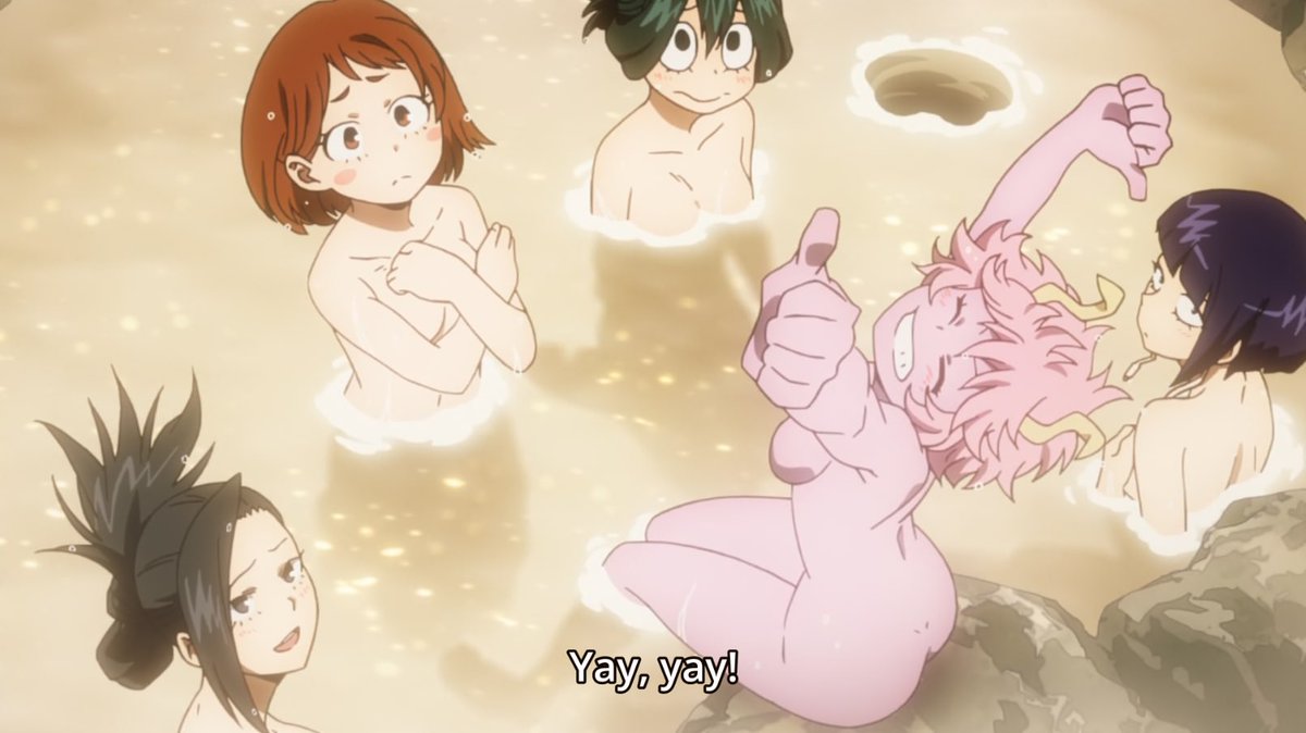 Compare this shot of them in the bathhouse to /that/ bnha scene in the onse...