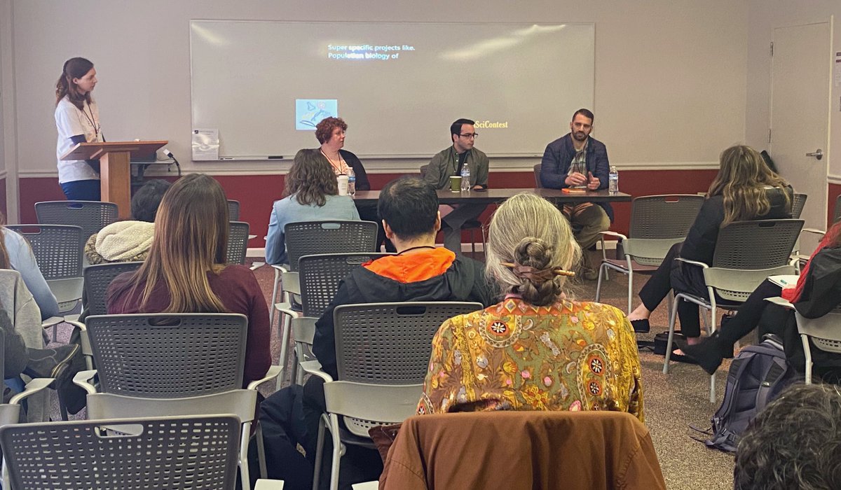 FralinLifeSci's tweet photo. Led by Kelly Scarff, @Neubadah, and @PlethodoNick, this session will help scientists learn how to disseminate their research through social media, publications, and more! 💫 #ComSciConVATech #SciComm https://t.co/Dvp4pPpgd3