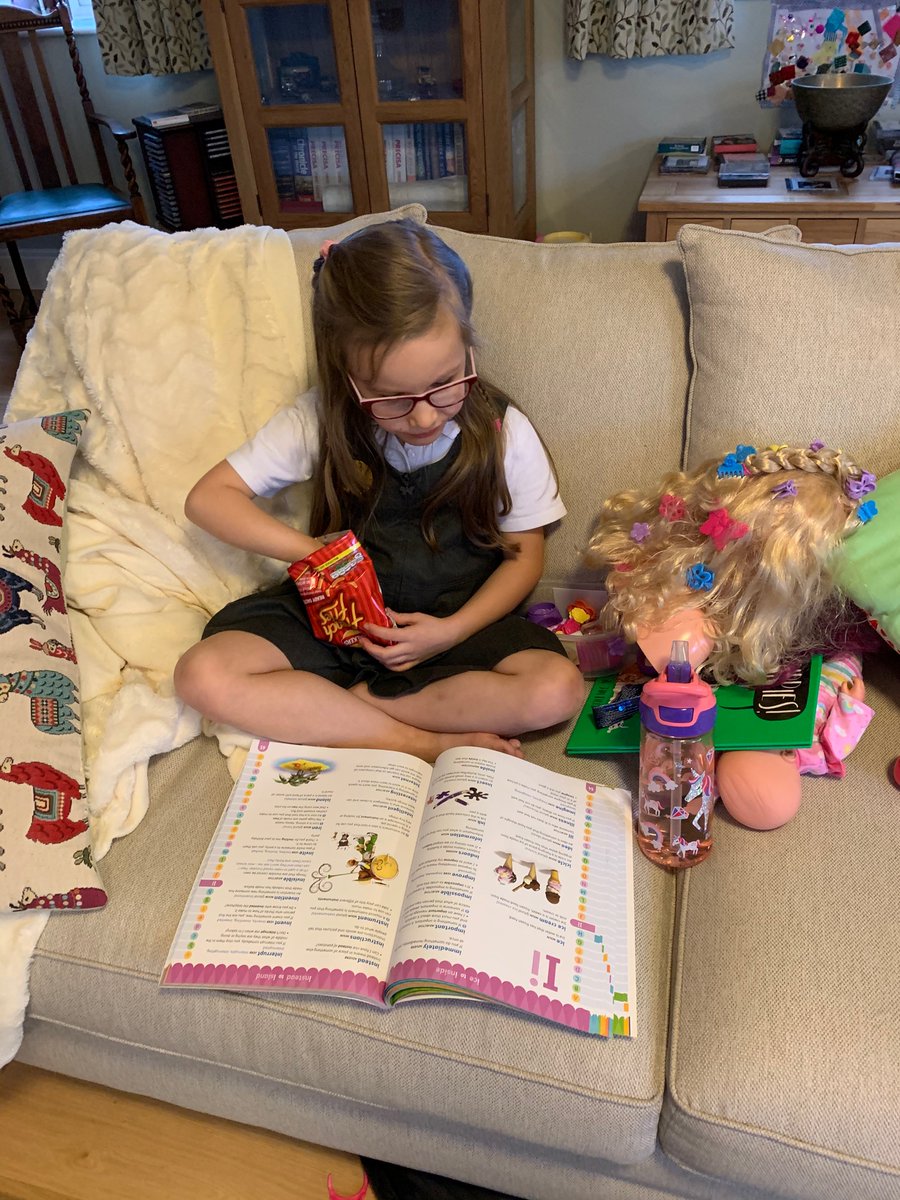 EHacklett's tweet photo. #READFebruary2020 Day 27 and 28: Rose had a good study of her illustrated dictionary, reading some pretty tricky words. She did a great job of telling all us adults the story of Three Billy Goats Gruff as well! #100things challenge done too! 👌🏼📕❤️🐐 https://t.co/Zb7QoTgK4X