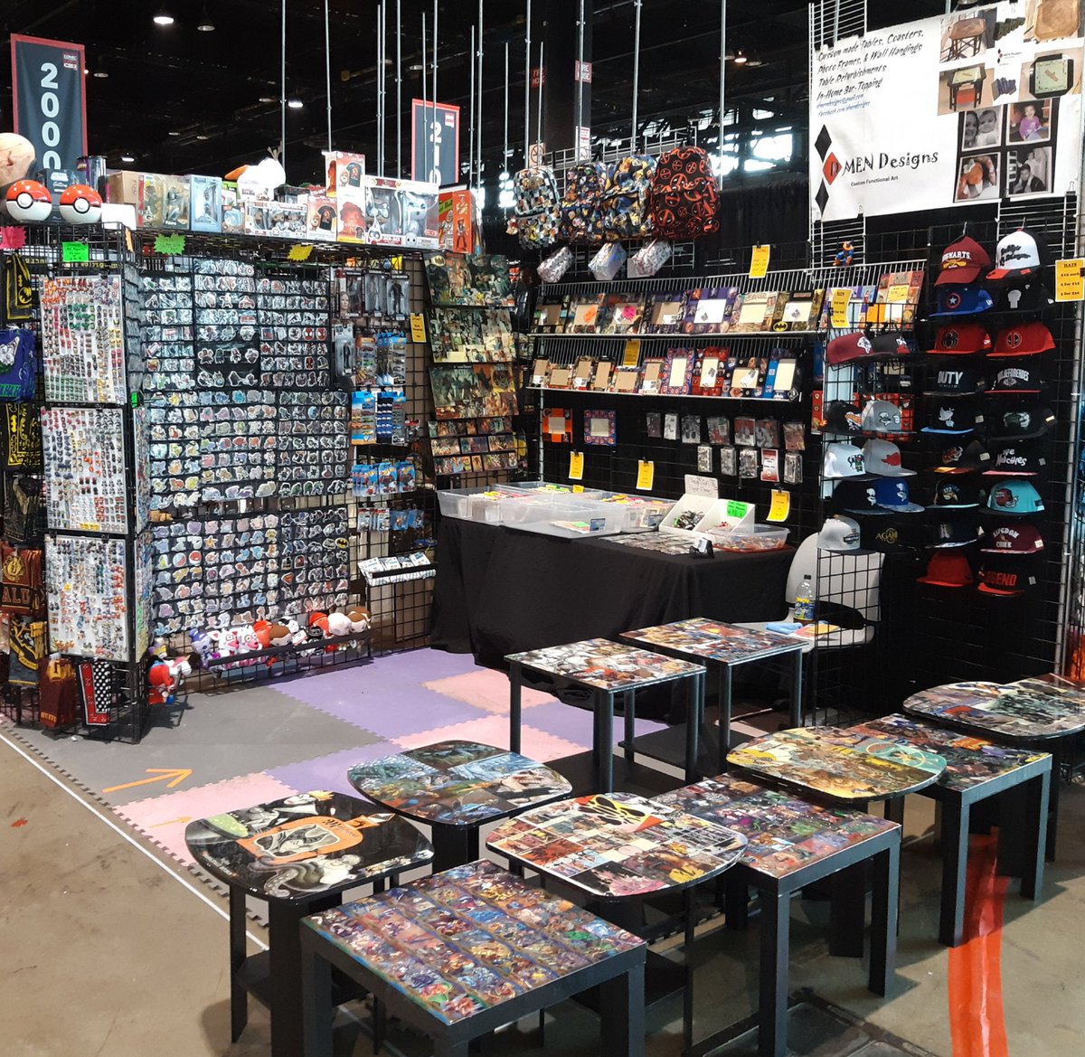 DmenDesigns's tweet photo. @c2e2 has begun! Be sure stop by and check out our selection of one of a kind Tables, Coasters, and Photo Frames, all made with REAL COMIC BOOKS!! 
#C2E2 #C2E22020 #DmenDesigns #showoffyourdmen https://t.co/hM1KVNlB5j