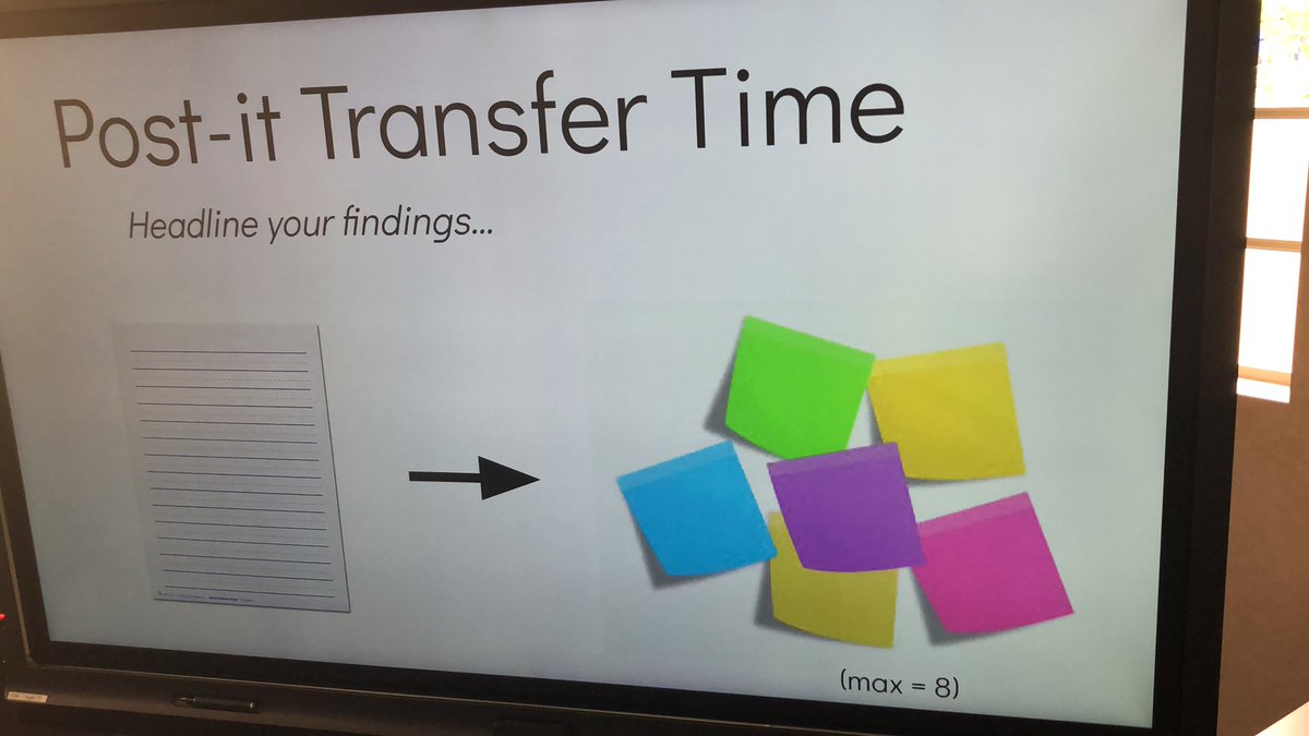scitechyEDU's tweet photo. Post-it Transfer Time @ Montecito Union School as we unpack our captures #needfinding #designthinking #dtk12chat #DEEPdt @ShelleyPaul2C @anthonyranii https://t.co/HBxLtkpSCf
