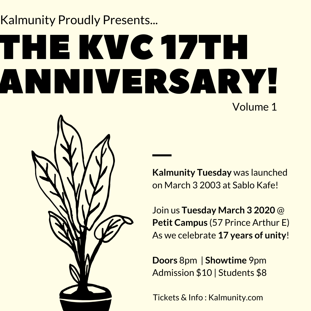 kalmunity's tweet photo. Help us celebrate 17 years of unity next Tuesday at Petit Campus! Visit https://t.co/eYoVu8yzmP for discounted tickets &amp; info!

Aidez-nous à célébrer 17 ans d'unité mardi prochain au Petit Campus! Visitez https://t.co/eYoVu8yzmP pour des billets à prix réduit et des informations! https://t.co/FhSIHvaXgH