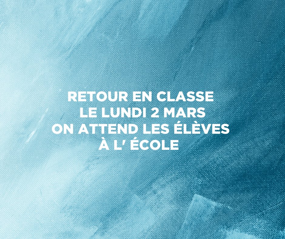 INFO NÉGO: Retour en classe lundi 2 mars. Les élèves sont attendus dans toutes les écoles Viamonde.

#ONfr #OntEd #éduOnt @ACEPOntario #OSSTF #FEÉSO #AEFO