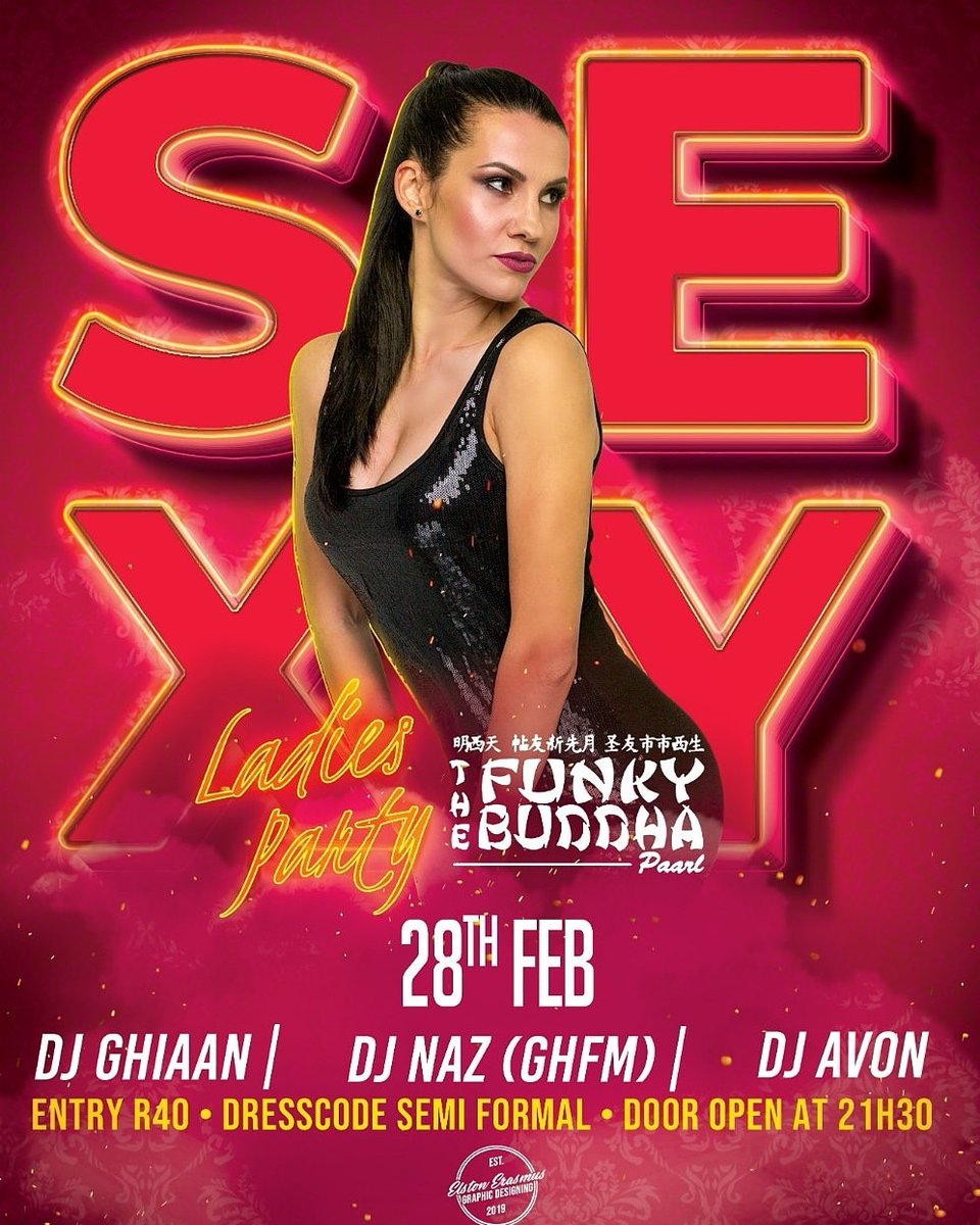 *Funky Buddha Paarl* - we are where the party's @
 
#TFBPaarl
#TFBfam
