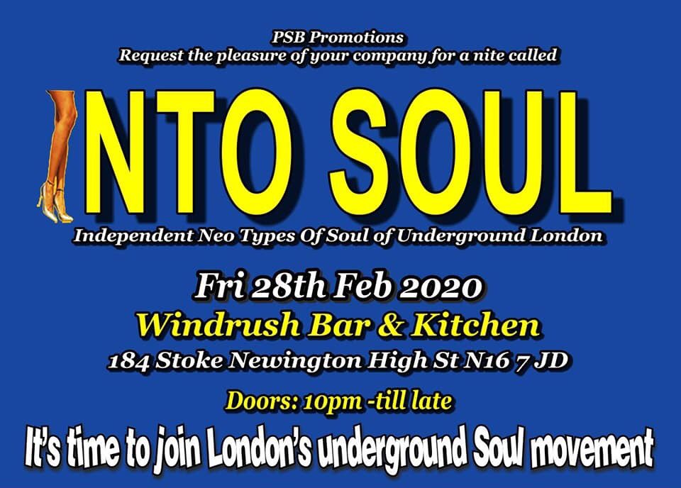 WindrushBar's tweet image. #areyouINTOSOUL Then you got to be in the #WindrushBarandKitchen tonight.. Friday 28th Feb the underground Soul movement continues...