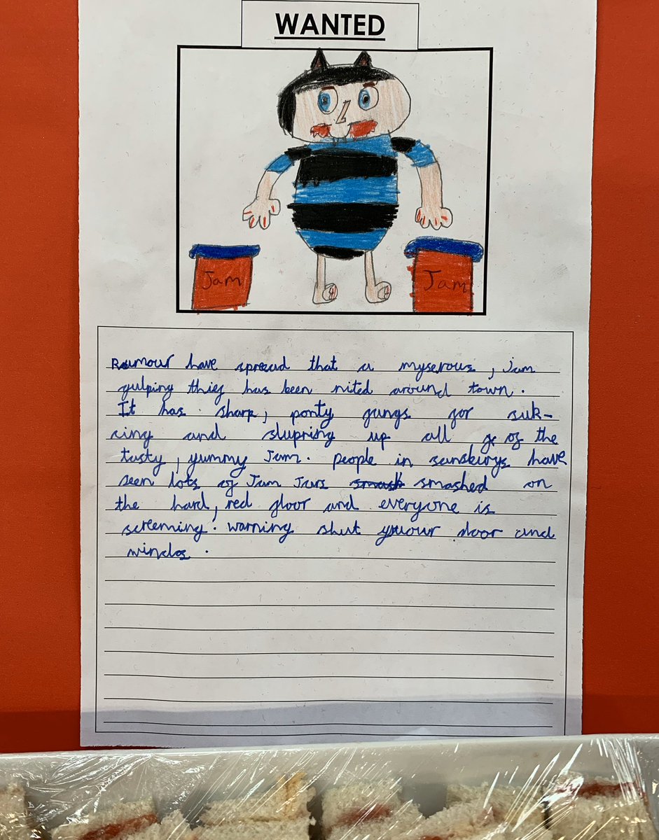 jabberworks's tweet photo. Hey @davidoconnell, check out these @HillcrossPS Jampires! 🦇❤️🍓

’People in Sainsbury’s have seen lots of jam jars smashed on the hard, red floor and everyone is screaming!’
#Jampires #worldbookday https://t.co/N9VBZnwIDI