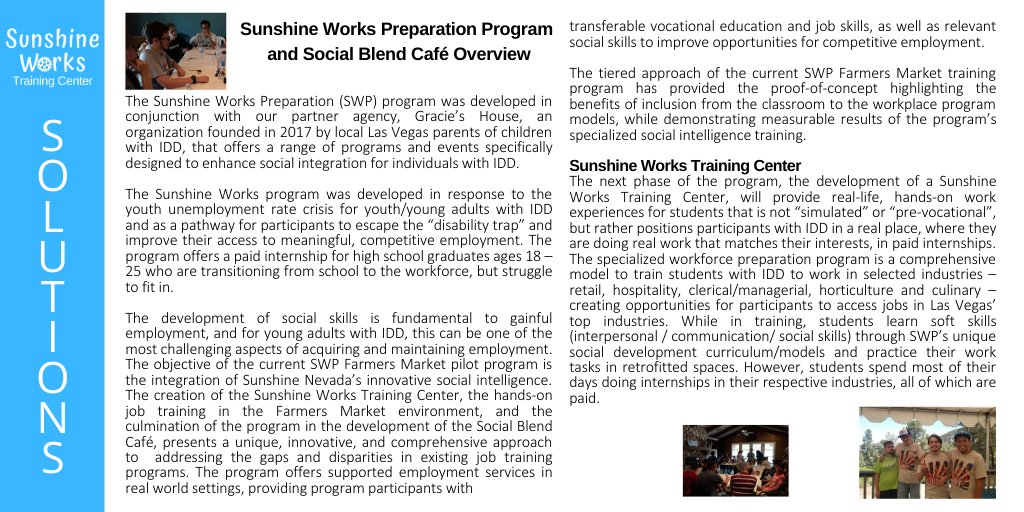 sunshinenvorg's tweet photo. Sunshine Works – The SOLUTIONS…we shared the challenges and now are sharing the first part of our solutions! The second set of solutions will follow, stay tuned!
#sunshineworkstrainingcenter #sunshineworks #socialblendcafe #workprogram https://t.co/njxXgQXliY