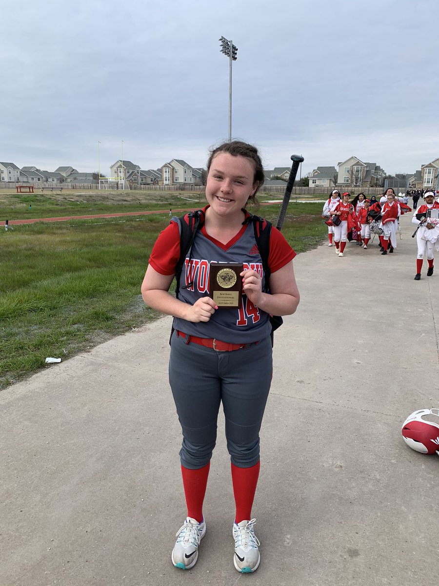 dallasathletics's tweet photo. #14 Sarah Cameron, Woodrow, picking up today at the Kaitlin Seidel tournament where she left off this past weekend when she was named to the @dallasschools Softball All-Tournament Team. #basehit #sb #runscored @woodrow_sports https://t.co/m77VnfSXxJ