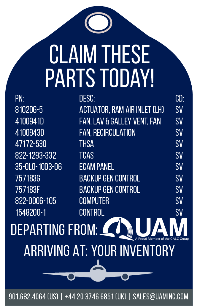 UAMINC's tweet photo. Our sales team is ready to get this inventory to you! For more information, contact us at 901.682.4064 (US) | +44 20 3746 6851 (UK) | sales@uaminc.com
#Aviation
#UAM 
#AviationParts https://t.co/snnI0GhheL