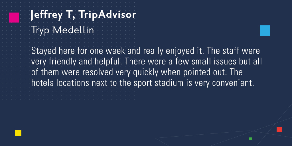 Review by @ Jeffrey T, via TripAdvisor #MyTRYP #PoweredByTheCity