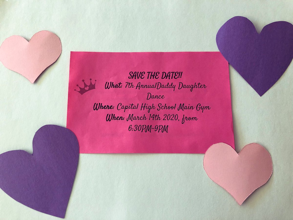 DECAatcapital's tweet photo. Get ready!! DADDY DAUGHTER DANCE🥳💃🏼— ticket pricing down below 
MARCH 14th 
CAPITAL HIGH SCHOOL GYM https://t.co/nHKoWxLJQs