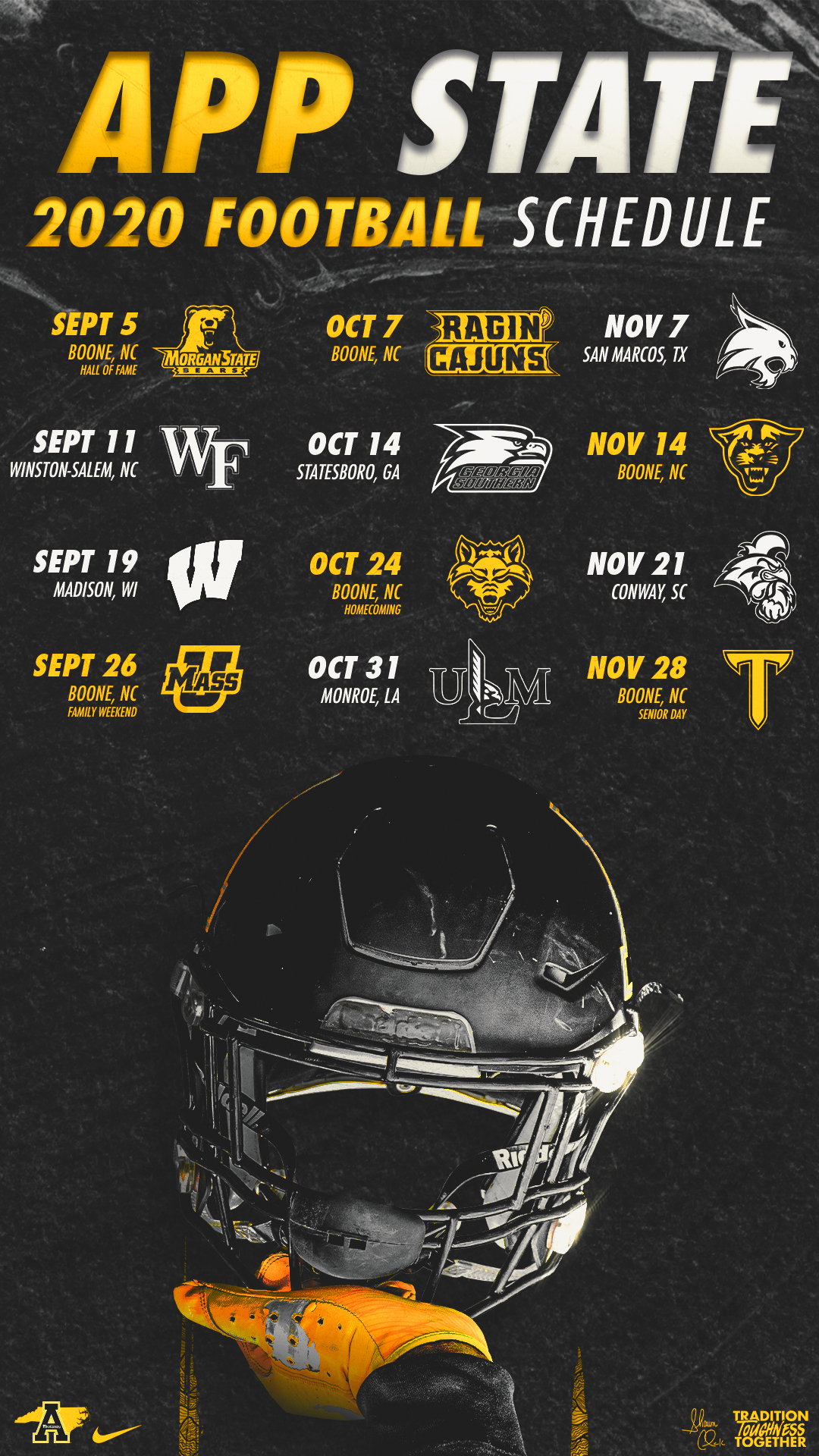 App state on sale football schedule 2020