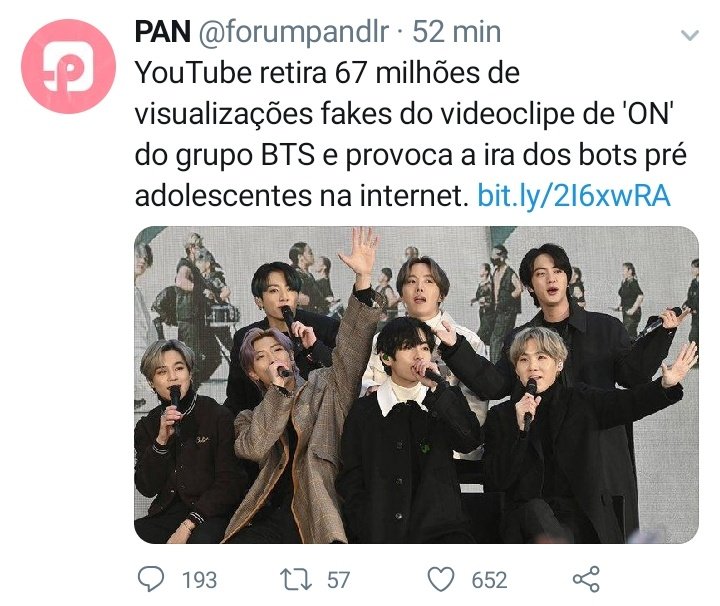 wingsjeongguk's tweet photo. ATENÇÃO ARMYS!

Essa conta @/Forumpandlr publicou um tweet ridículo sobre os meninos e os ARMYs. Então não perca tempo discutindo, ou comentando.

APENAS DENUNCIEM ATE CAIR.
NÃO ESQUECAM DE BLOQUEAR TAMBÉM!!

#YtBring67MBack #YouTubeGiveUsOurViews 
#YouTubeExplainThis https://t.co/05NzoItXWT