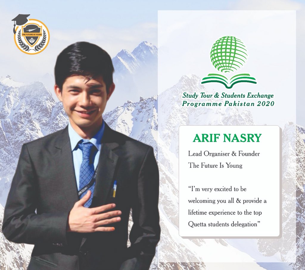 ArifHNasry's tweet image. Super excited to be arranging the first fully funded 2 weeks of study tour and students exchange programme Pakistan 2020 for the overall top 30 academic toppers &amp;amp; best talents in Quetta. ♥️
#StudyTourPakistan
#StudentsExchangeProgramme
#TheFutureIsYoung