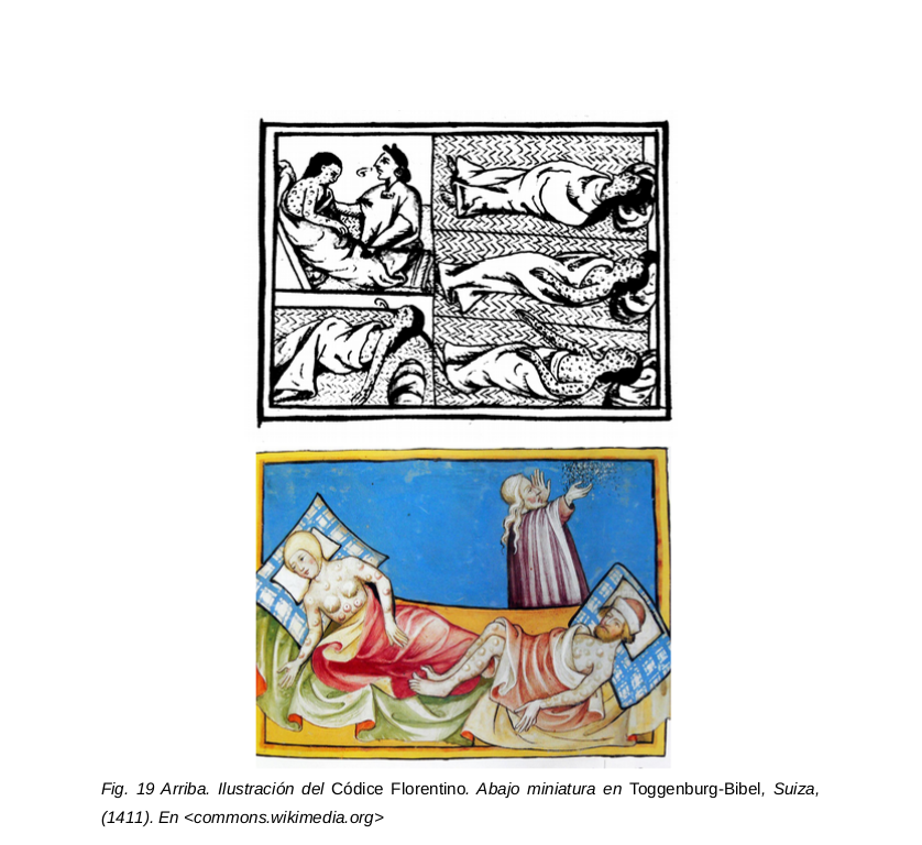 Otra cosa sospechosa es que la única imagen, del C. Florentino, que se usa para señalar esta epidemia, guarde gran similitud con ciertas representaciones de la peste medieval.