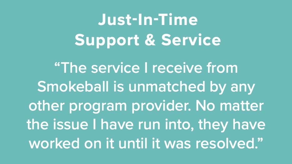 SmokeballNews's tweet photo. Service with a real live person. Lawyers invented Smokeball.
https://t.co/aLZOkLTcTE
#ABATechShow #IInventedIt https://t.co/3m7vdUfLUN