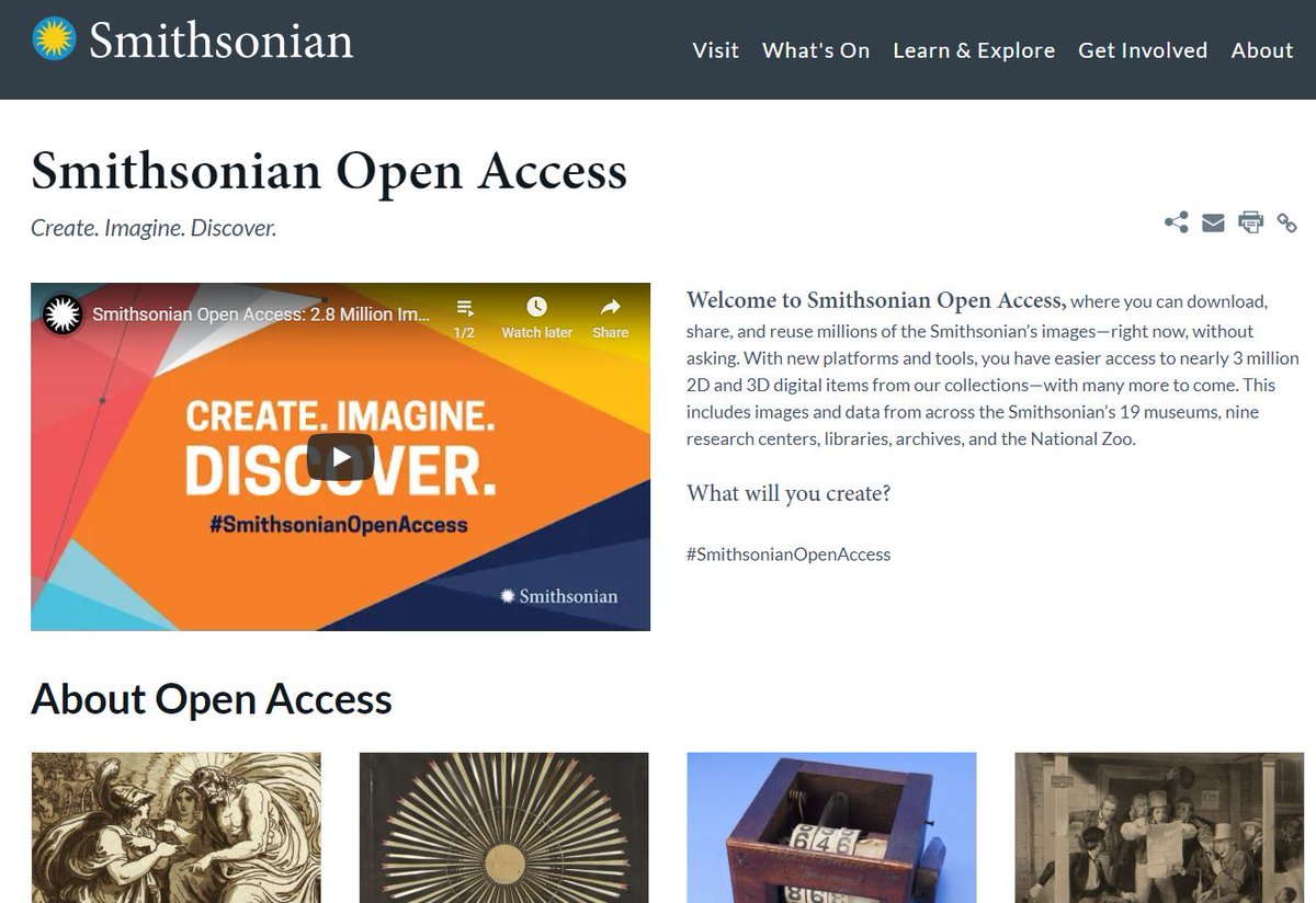 GaDOE_SS's tweet photo. This is GREAT for Social Studies lessons &amp; student projects!
"Smithsonian has released 2.8 million high-resolution two- &amp; three-dimensional images from across its collections onto an open access online platform...download free of charge."
https://t.co/2k3F9UkK7f https://t.co/vHQKdGn8rO