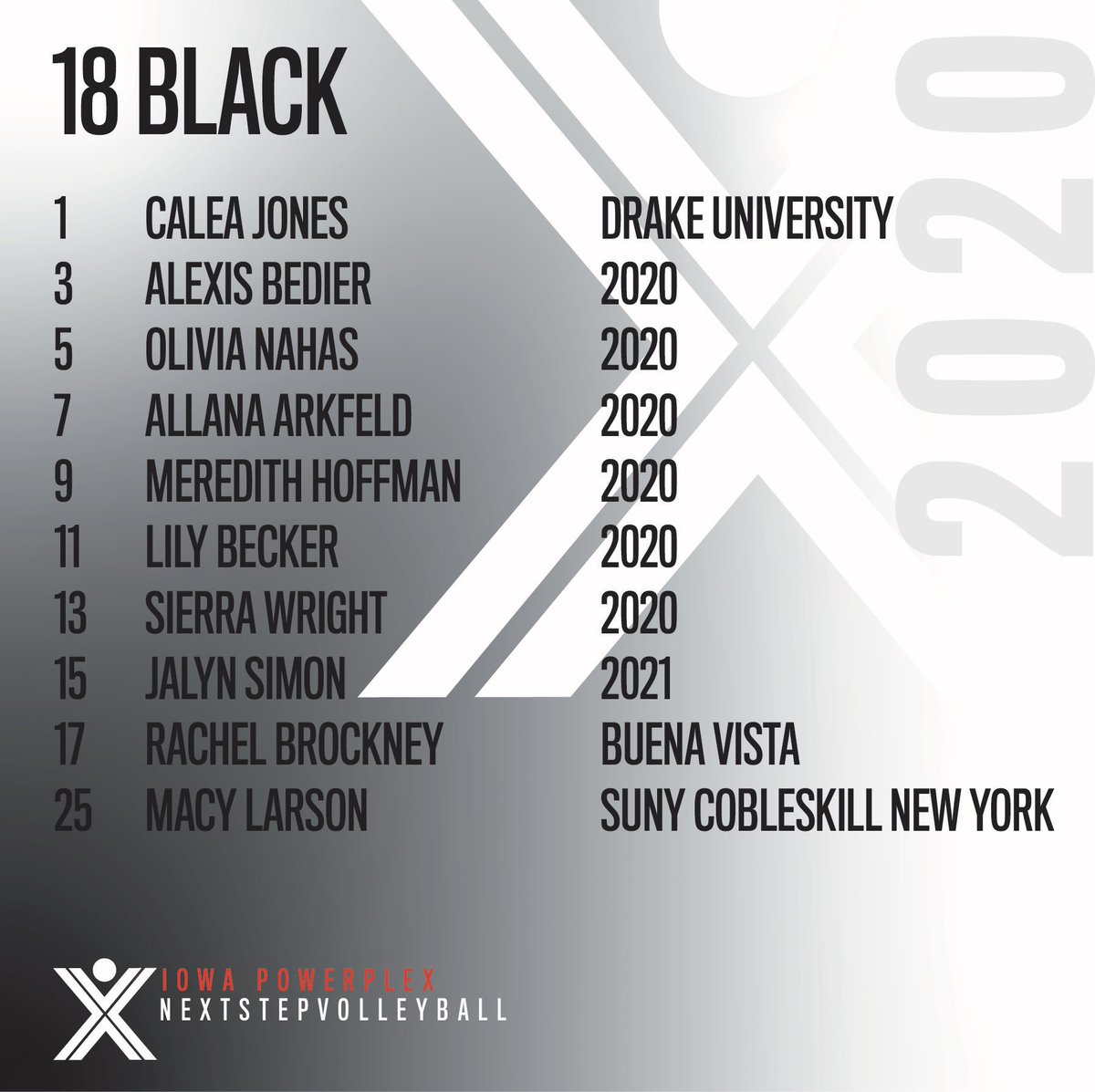 NextStepVball's tweet image. Here is @iowapowerplex 18 Black. Look for them as they compete at Iowa regionals and a couple qualifiers. @sportsplex_west @NextStepSport1