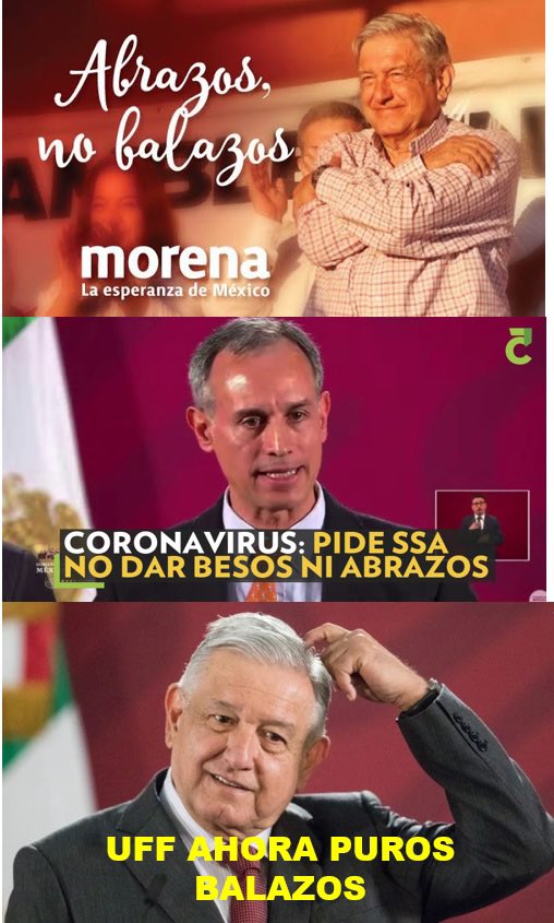 Werochiwas's tweet photo. Se kancelan los abrazos

Puros balazos ahora #coronavirus #COVID2019 https://t.co/5OPoSFcqDK