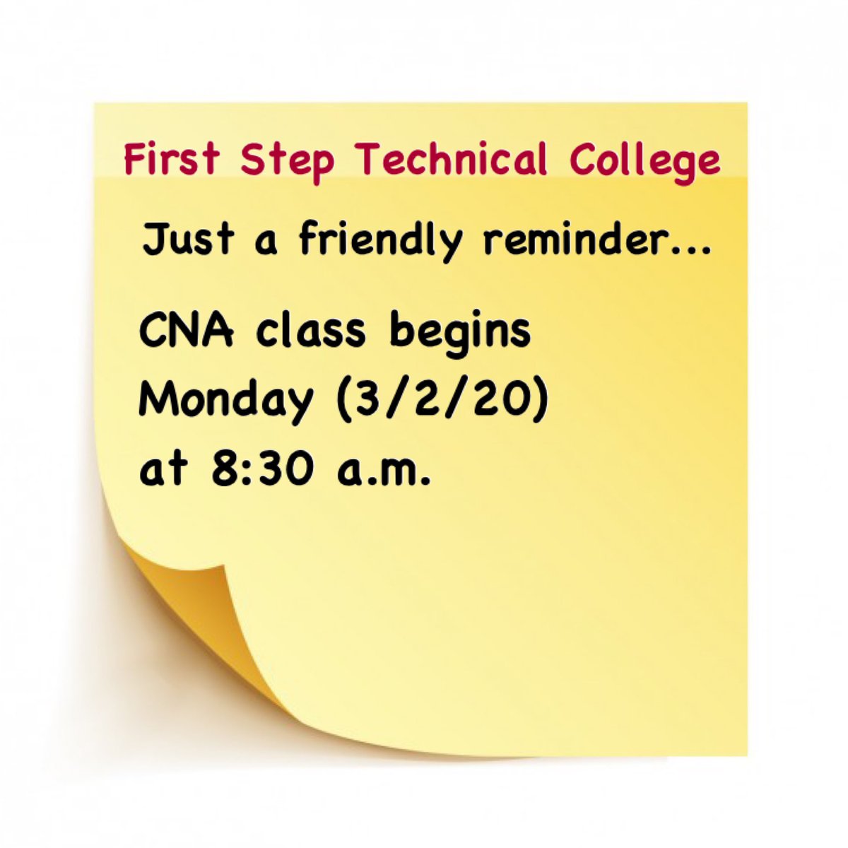 FirstStepTech's tweet image. #medtwitter #NurseTwitter #CNA #Tradeschool #NLR #LittleRock #Arkansas #FirstStepTechnicalCollege #education #edutwitter #school