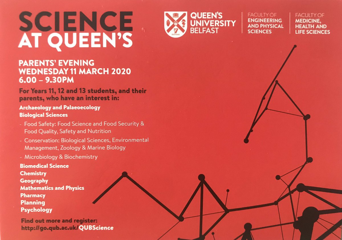 SMHSSci's tweet photo. Parents of students in years 11/12/13 that are considering studying science beyond school may be interested in attending this event. @QUBelfast https://t.co/gi0kYDetsz