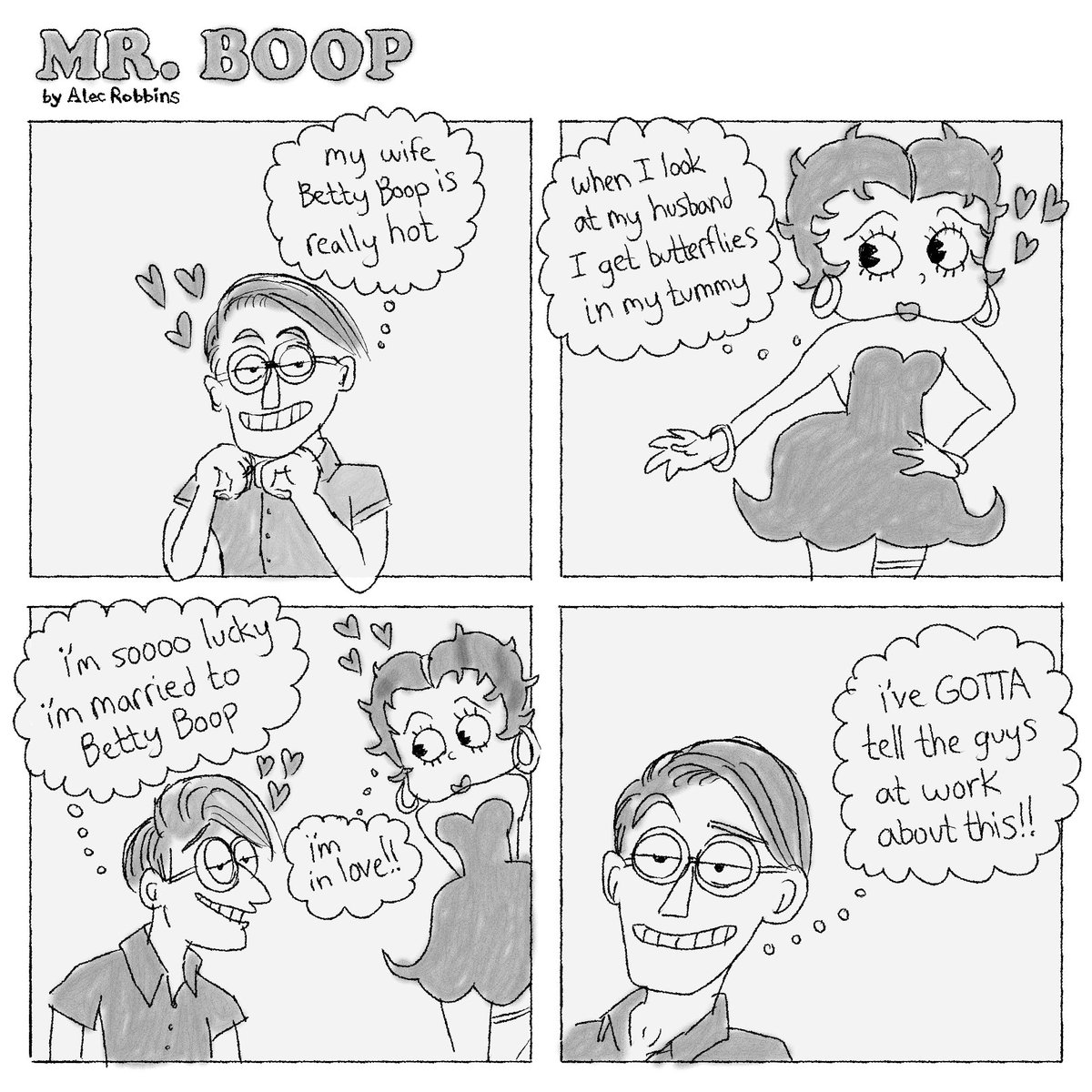 new daily comic strip i invented about what it’s like being married to Betty Boop