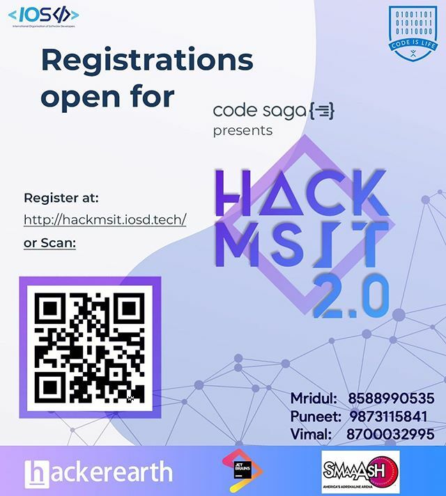 The wait ends now, and the buck stops here 
Registrations are now open for Hack MSIT 2.0 , the best there can be. 
Don't worry, your internet and refreshments are on us. 
The rounds begin on 8th March with the release of themes. The final round will be h… ift.tt/39axnbF