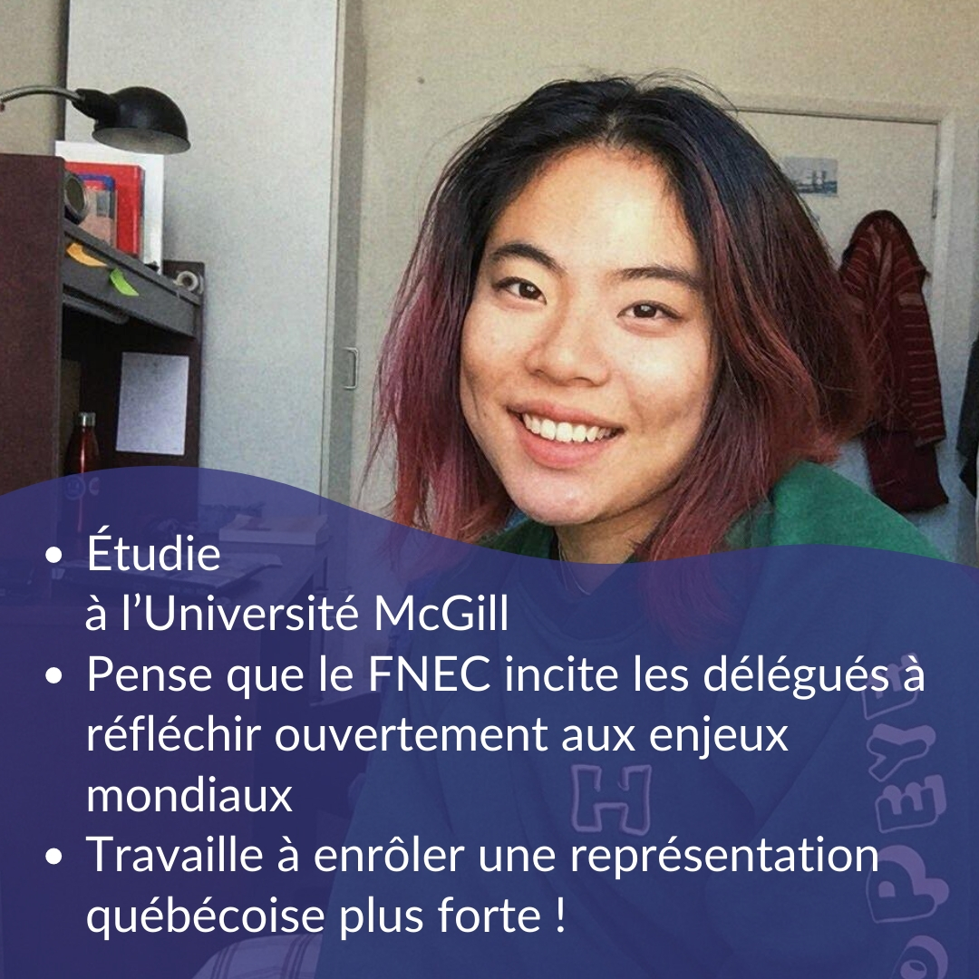 NSCF_FNEC's tweet photo. Pour notre prochaine présentation d’un membre de l’équipe de planification pour le thème et recrutement pour Québec, voici Violet Cai ! // For our next Planning Team member feature, we’re introducing Theme and Quebec Recruitment PT Violet Cai! #Commonwealth #CommonwealthYouth https://t.co/L5wvMotAuW
