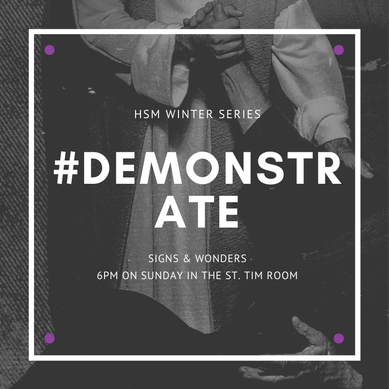 spstudmin's tweet image. Friday countdown: We’re continuing with “Demonstrate” this Sunday at 6pm in the St. Tim Room as we dive into Signs &amp;amp; Wonders - talking about MIRACLES!