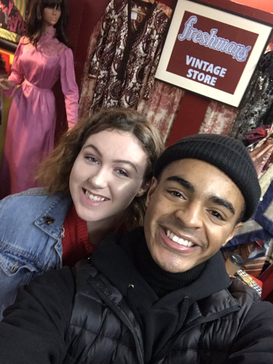 pipperoniii's tweet photo. just met @LaytonWilliams in #freshmans! heβs so lovely and said he loved my outfit!! canβt wait to see @JamieMusical here in Sheffield tomorrow πππ https://t.co/n8coDU9fsU
