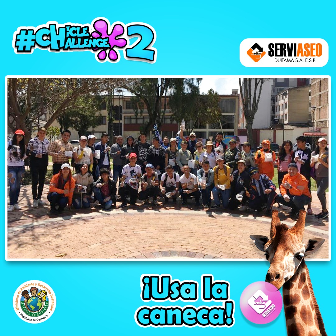 UrbaserDuitama's tweet photo. A todos los participantes del #ChicleChallenge #Duitama:
¡Gracias!
Hoy el parque el Carmen y Los Libertadores cuentan con menos hongos gracias a la remoción de 1.700 chicles que fueron retirados de estos sitios. https://t.co/OD5UrPNhQk