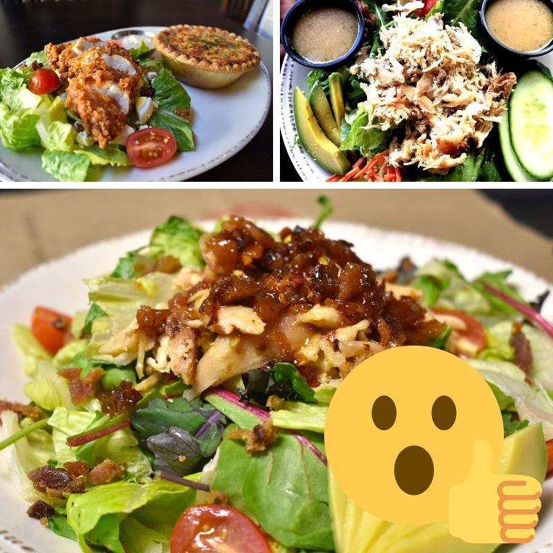 MyrtlesChicken's tweet photo. Feeling a little holiday guilt? Eat a salad! (Ours are delicious) https://t.co/znLkKK4MfZ